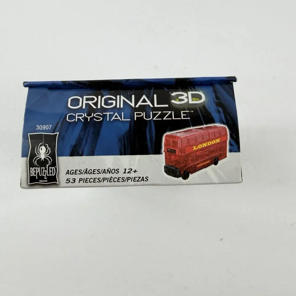 BePuzzled 3D Crystal Puzzle London Bus Red – 53 Piece Level 2 Model Toy